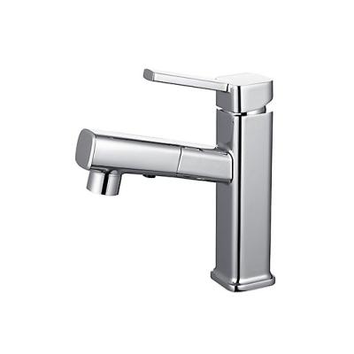 China Pull Out Multifunctional Brass Spray DQOK Best Selling Household Bathroom Chrome Single Handle Pull Out Basin Faucets for sale