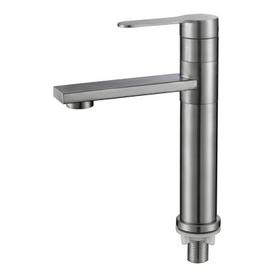 China OTHER China Best Selling 304 Stainless Steel Cold Water Single Sink Taps Bathroom Wash Single Handle Basin Faucet for sale