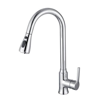 China Pull Out Hot Selling DQOK Spray Brass Cold And Hot Water Kitchen Sink Faucet Pull Down Chrome Kitchen Faucet for sale