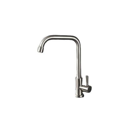 China Other Hot Selling Stainless Steel Kitchen Sink Faucets Brushed 360 Degree Outside Swivel Single Hole Cold Water Kitchen Faucet for sale