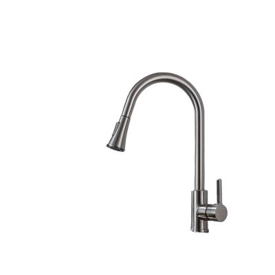 China Pull Out Spray 304 High Quality Sanitary Hot Cold Mixer Kitchen Faucet Household Multifunctional Pull Down Kitchen Faucet for sale