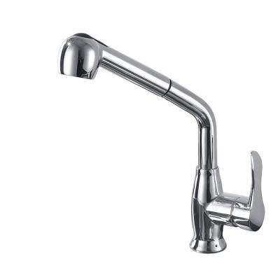 China Hot Selling Spray Good Quality Brass Chrome Kitchen Sink Flexible Faucet 2 Functions Single Handle Pull Out Kitchen Faucet for sale