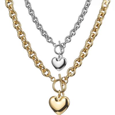 China FASHIONABLE 7-36inches Girls Heart DIY Stainless Steel Silver 8mm Wholesale/Gold Solid Jewelry Women's Necklace Gift for sale