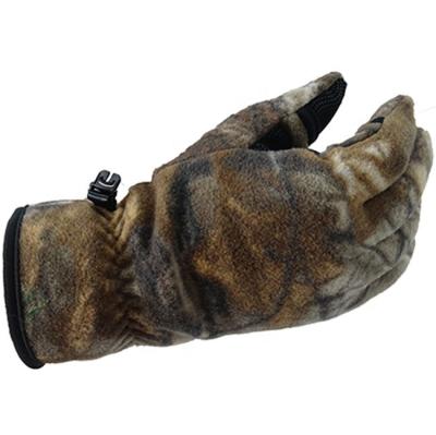 China Breathable/Flexible Cloth Hot Selling Anti-Slip Light Weight Half Fingers Hunting Fleece Camouflage Gloves for sale