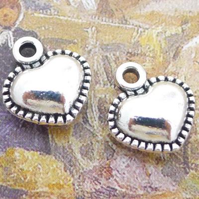 China Wholesale ALLOY Jewelry DIY Charm Beads Solid Heart Bracelets Necklace Pendants Accessories Romantic Jewelry for sale