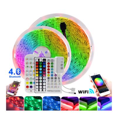 China Flexible LANDSCAPE 5M-30M WIFI LED Strip 5050 IP20 RGB Diode Stripe DC 12V RGB Diode IR Strip Controller Adapter for sale