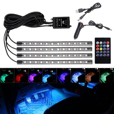 China LANDSCAPE Music Sync Atmosphere Light Dash Floor Foot SMD5050 RGB IP67 Waterp Car Interior Lights Flexible Car LED Light Strip Tracer Kit for sale