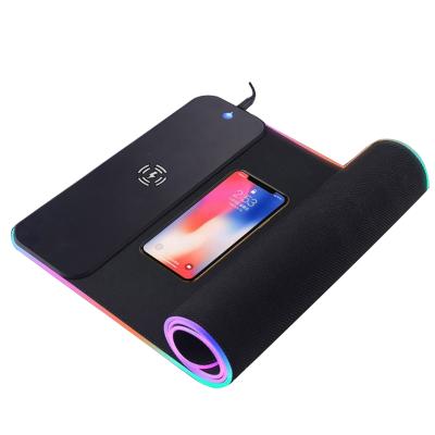 China Custom MousePad Logo Wireless Charging Big Size RGB LED Gaming Wireless Charger Gaming Mouse Pad Gamer for sale