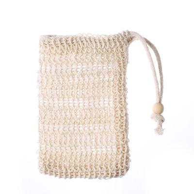 China Eco-Friendly Natural Biodegradable Natural Exfoliating Organic Soap Mesh Net Bag Mesh Sisal Pouch Shower Saver for sale