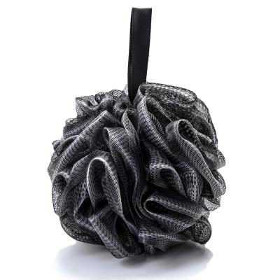 China EXFOLIATE Plant Black Loofah Sponge Nature Charcoal Mesh Bulk Puffs Bamboo Bath Sweeps Sponges Scrubbers Shower Breath for sale