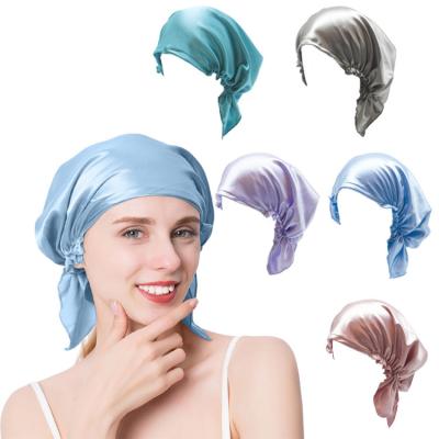 China European and American hair care silk hat hood hair bonnet night high elasticity style Tricorne sleep silk hat for women hair care for sale