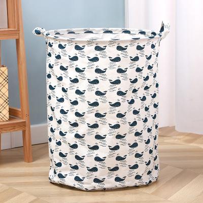 China Eco-friendly Durable Polyester Waterproof Laundry Hamper Wash Basket OEM Customized Printing Organizer For Toys Clothes Blankets for sale