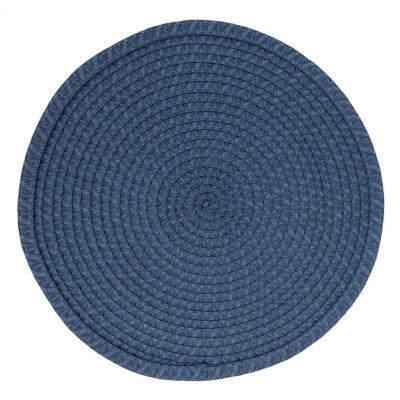 China Washable Round Washable Place Mats for Dining Table Blue Woven Placemats 15