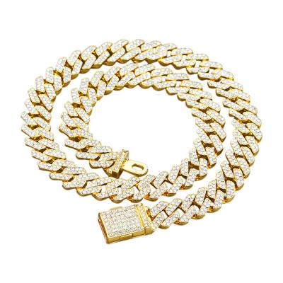 China TRENDY Cuban Silver Tennis Link Chain Gold Hip Hop Fashion Necklace Chain Jewelry for sale