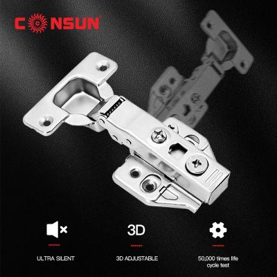 China CONSUN SP1-09A 3D Contemporary Adjustable Soft Auto Close Clip On Furniture Cabinet Door Hinge for sale