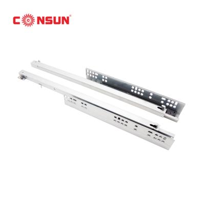 China Hot Selling Office Furniture Kitchen Hardware 2 Times Undermount Galvanized Soft Narrow Drawer Slide, Soft Narrow Concealed Drawer Slide for sale