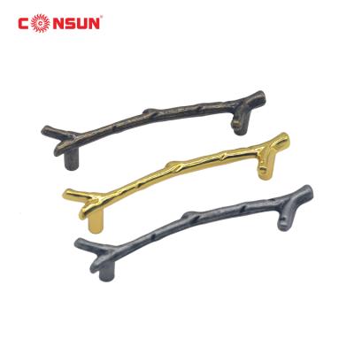 China Factory manufacture fashionable zinc alloy furniture handles, hot selling fashionable branch handle furniture for sale