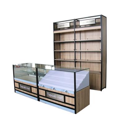 China New Style Single Sided Combination Display Adjustable Counter Shop Container Supermarket Display Cabinet for sale