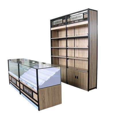 China Single-Sided Furniture Wholesale Shop Various Shop Display Stand Supermarket Storage Wooden Display Cabinet for sale