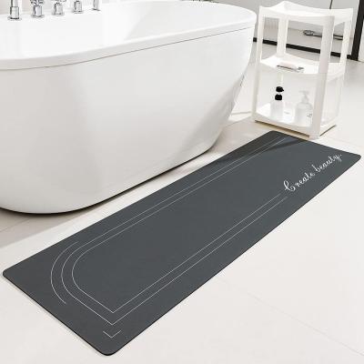 China Washable Durable Using Low Price 45*150 custom size 4mm diatom bathroom shower bath mat absorbent anti slip for sale