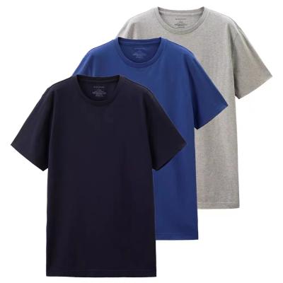 China QUICK DRY Round Neck Short Sleeve Loose Casual Sports Simple 100% Cotton Plus Size Mens T Shirts For Men for sale