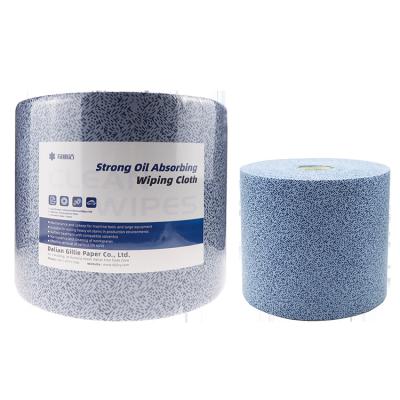 China Stocked 70% Cellulose 30% Polypropylene Workshop Heavy Duty Wiping Paper Industrial Wipes for sale