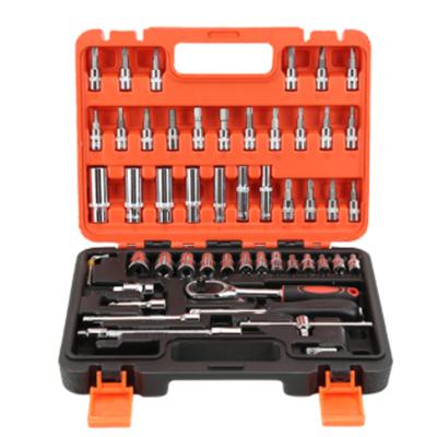 China High Grade Car Repair Set SOLUDE Bicycle Auto Repair Bicycle Repair Tools Box of 53 Pcs Socket Wrench Tool Kits for sale