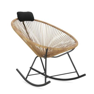 China 2023 Modern Outdoor Hot Sale Modern Design Metal Frame Rope Semicircle Woven Garden Chair Modern Furniture for sale