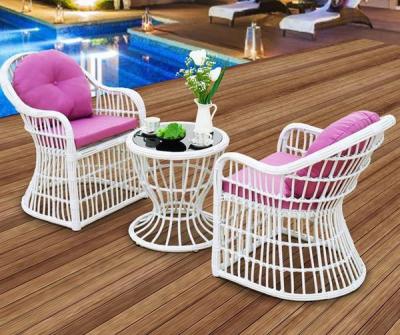 China 2023 Hot Selling Outdoor Foshan Modern Factory Series Garden Furniture PE Rattan Coffee Table Set With Cushion Backrest for sale