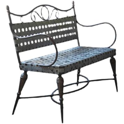 China 2022 Wholesale Foshan Modern Company Series Outdoor Garden Furniture Iron Frame Bench for sale