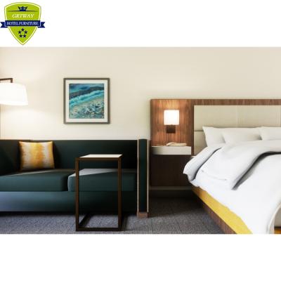 China Guangzhou Factory China Modern Hotel Furniture Supplier Set Modern Wooden Style Bedroom Hampton Inn Solid Wood Hotel Bedroom Sets for sale