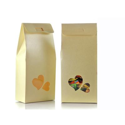 China Recycled Materials In Stock 11*23+5 Cm Telesthesia Kraft Nuts Creative Heart Shaped Packing Box for sale