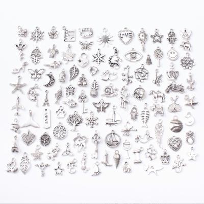 China Wholesale punk pendant 100 random beads metal tibetan silver mixed charms for jewelry making for sale