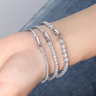 China Natural Stone Silver Diamond Tennis Bracelet Jewelry Set Wholesale Fashion Custom Made CLASSIC for sale