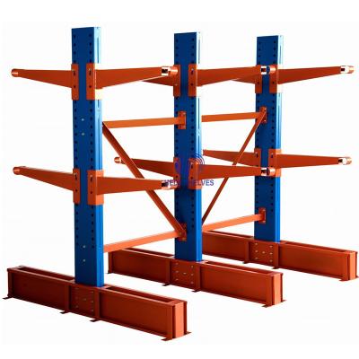 China Corrosion Protection Heavy Duty Double Side Shelves Storage Racks Cantilever Racking For Warehouse for sale