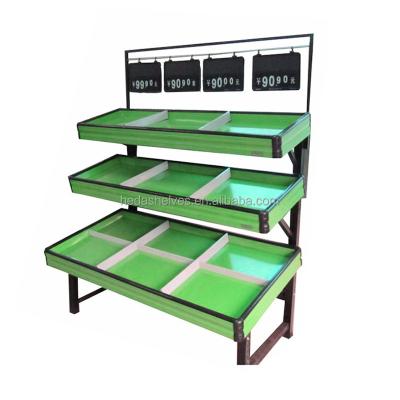 China China Supermarket Anti-rust Fruit Vegetable Rack Dry And Wet Vegetable Display Stand Factory Price for sale