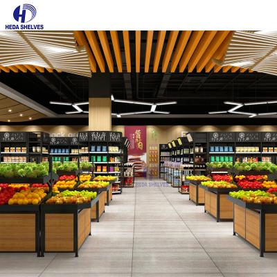 China Supermarket single-sided high-grade equipment 3-layer fruit and vegetable rack and store display rack store rack for sale