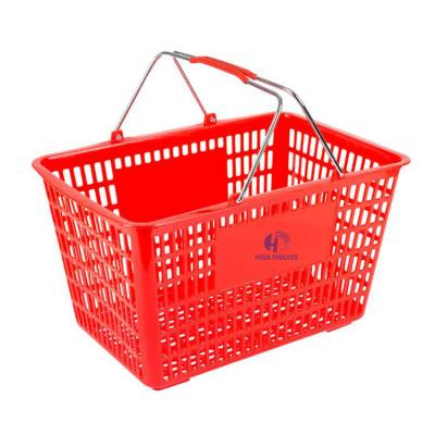 China Unfolding Wholesale Cheap Price Small Durable Plastic Shopping Basket for sale