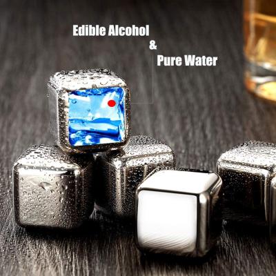 China Beverage whiskey drinking stones, reusable ice cubes, reusable stainless steel ice cubes for drinks for sale