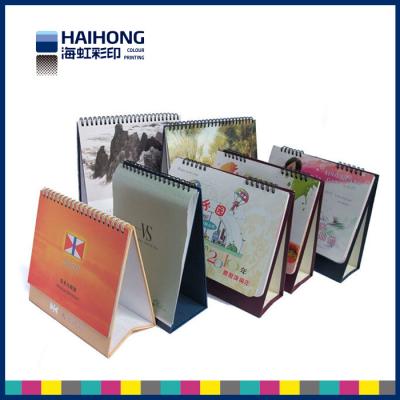 China Elegant spiral bound Desk Calendar Printing with back stands / time calendar for sale