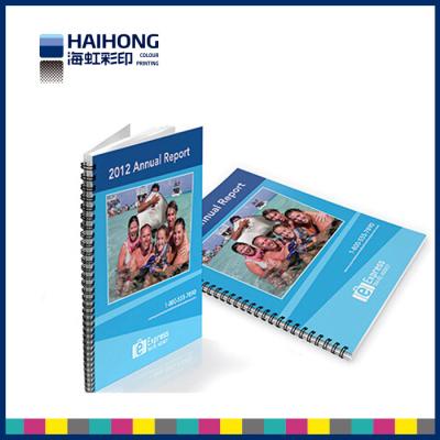 China A4 Spiral Bound Book Printing  glossy surface finish with 350gsm coated art paper for sale