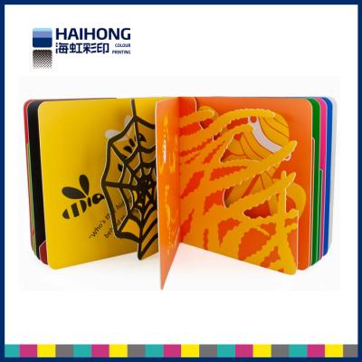 China Different die cut shapes board book , full color printing and glossy lamination of each page for sale