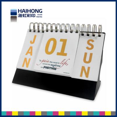 China Custom desk calendar printing ,  table calendar metal coil bound for sale