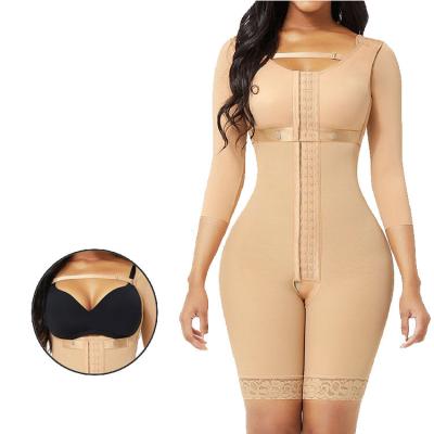 China WAISTDEAR Hexin Mid Breathable One Piece Zipper Thigh Butt Lifter Women Shapewear Tummy Control Open Jumpsuit for sale