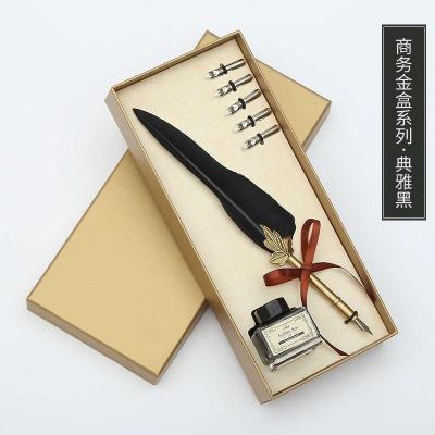 China Student Elegant Fountain Dip Pen Set for School Student Calligraphy Pen Painting Gift Box with Extra Ink and Seeds for sale