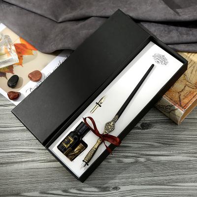 China Student Calligraphy Dip Pen For Inscription Ink Set Gift Box Wedding Gothic Fountain Pen for sale