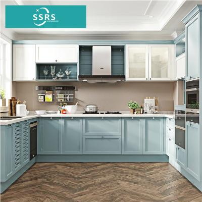 China Modern China  factory Hot sale science and technology Classic retro modern black white gray Whole overall design scheme kitchen Cabinet for sale