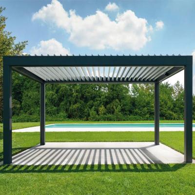 China UV Resistan Customized high quality Electric Stainless outdoor courtyard garden UV Resistant Gazebo windproof pavilion louver Pergola canopy for sale