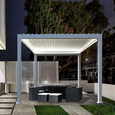 China UV Resistan Multifunctional bioclimatic Canopy manual non-deform Stainless Retractable outdoor garden patio Backyard Pergola louver pavilion for sale