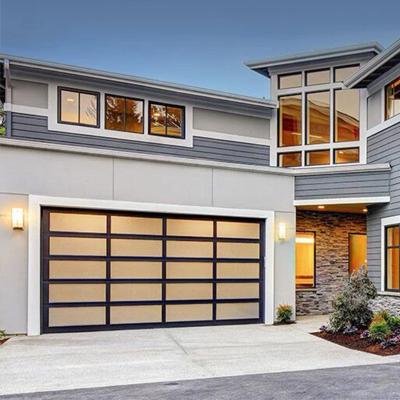 China Fire prevention Best selling Villa OEM Sealing design Heat insulation smart Low maintenance strong non-deformed aluminum frame glass garage door for sale